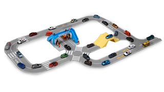 つながる道路 立体交差＆歩道橋セット